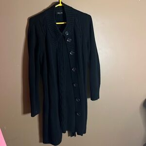 Long Vintage Cardigan Button And Belt Large